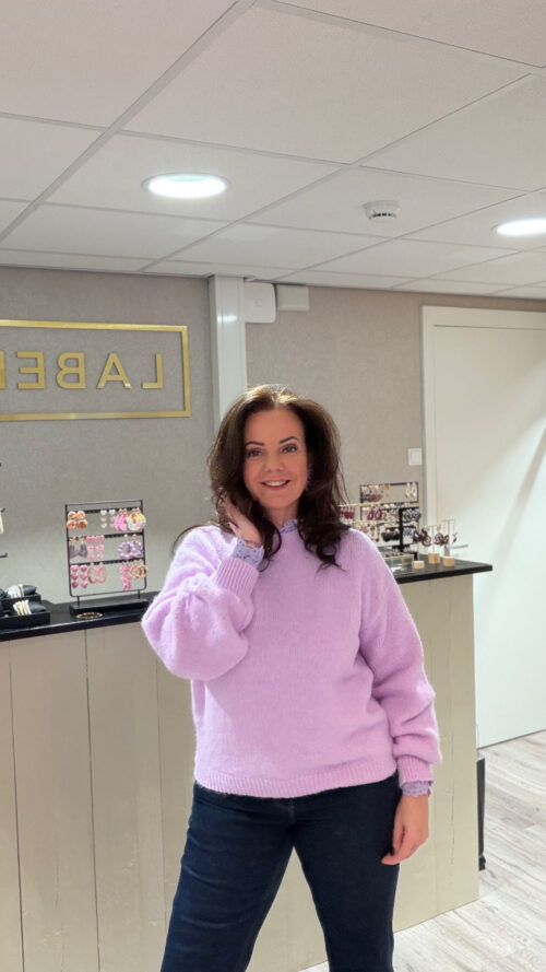 Basic Knitted trui Lila-azzurro-truien en vesten Label-L