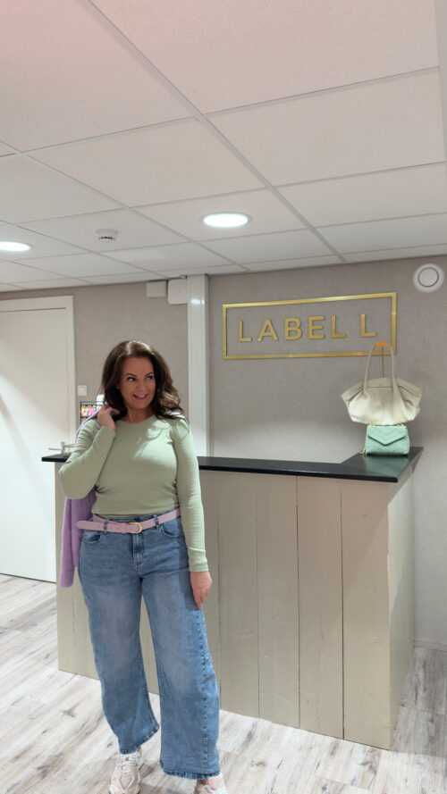 Basic shirt stripe green lila azzurro-shirts en Tops Label-L