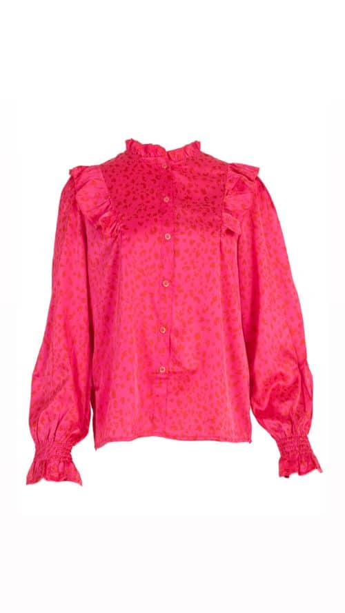 Blouse kim panterprint roze azzurro -blouses Label-L