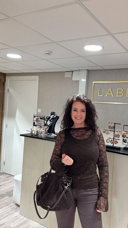 Lace top Giulia Brown Biba-tops en shirts Label-L