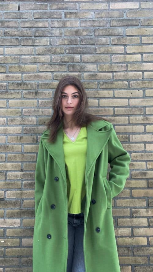Mantel Chloe groen Azzurro-Jassen Label-L