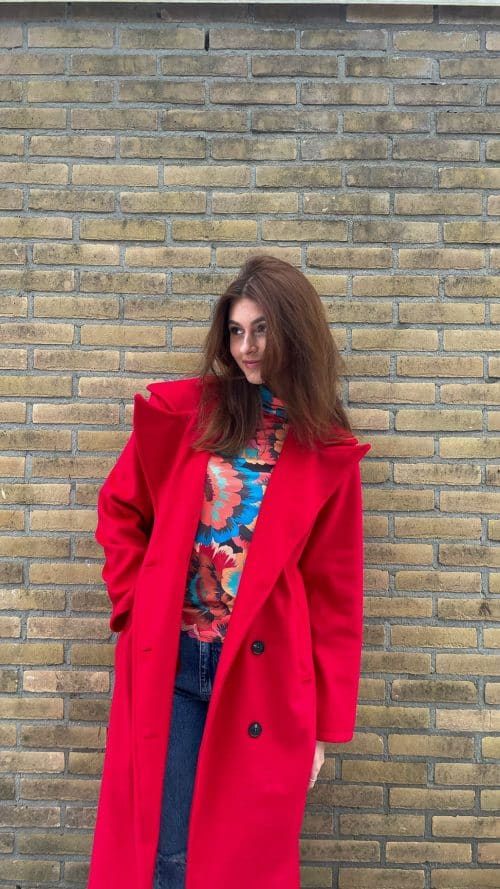 Mantel Chloe rood Azzurro-Jassen Label-L