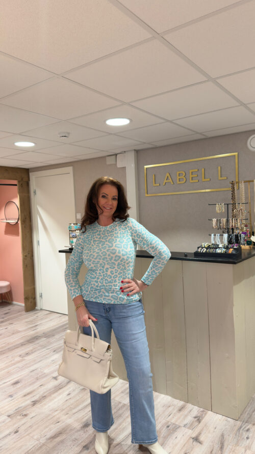 Soft top panter Blue azzurro-shirts en Tops Label-L