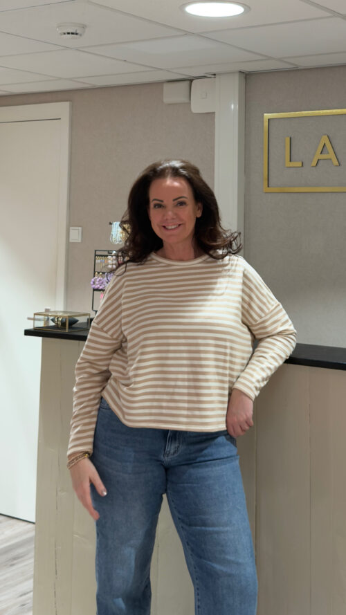 Stripe longsleeve beige label-l-shirts Label-L