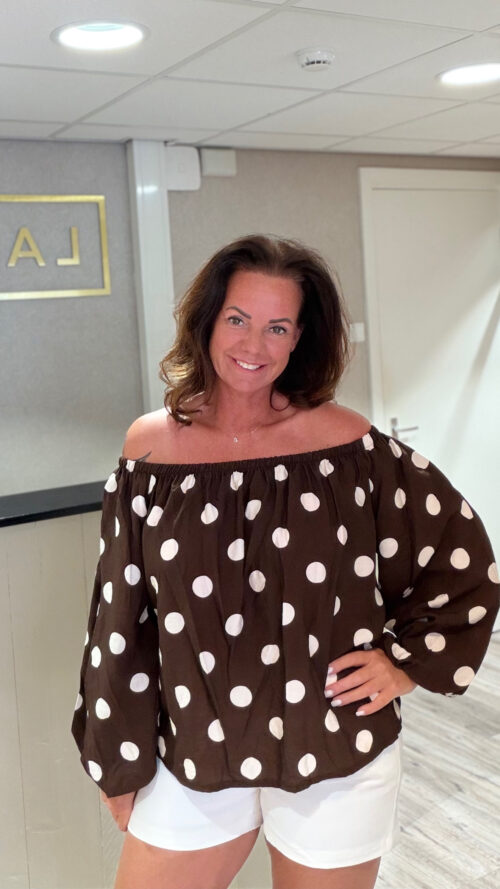 Top of shoulder dots Brown Azzurro -tops Label-L