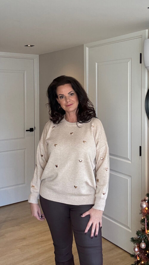 Trui golden heart beige Moocci-truien en vesten Label-L