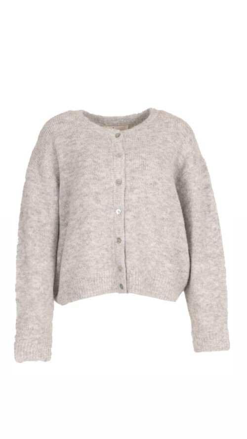 Vest Basic Knitted Grey-azzurro-truien en vesten Label-L