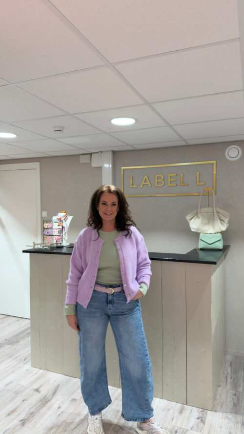 Vest Basic Knitted Lila-azzurro-truien en vesten Label-L