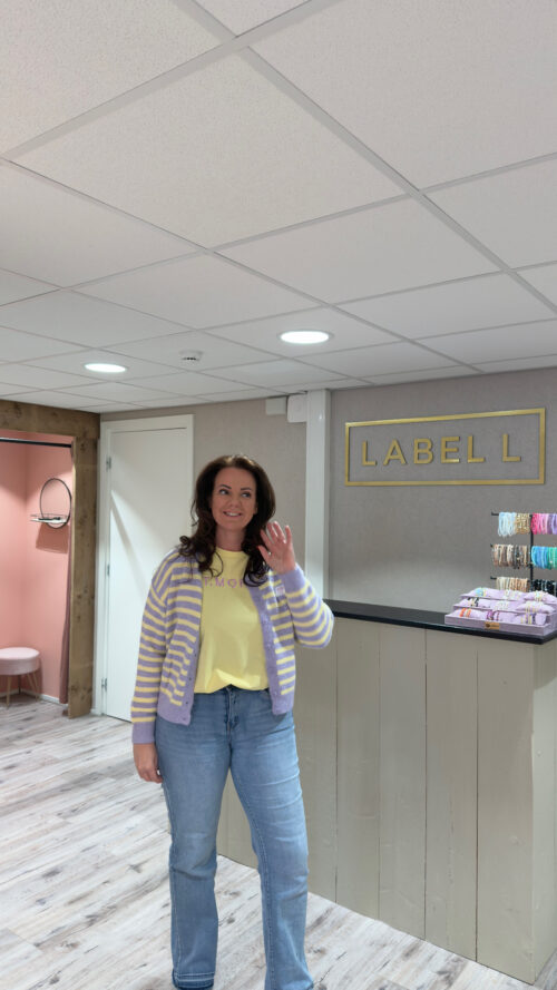 Vest Stripe Lila Yellow azzurro-truien en vesten Label-L