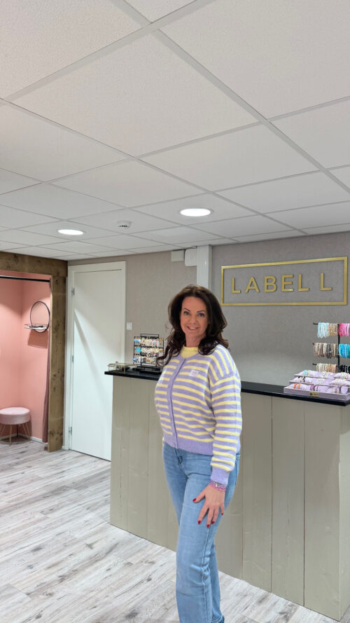 Vest Stripe Lila Yellow azzurro-truien en vesten Label-L