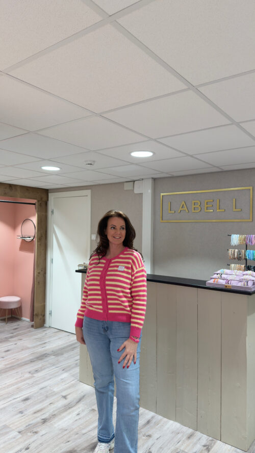 Vest Stripe Pink Yellow azzurro-truien en vesten Label-L